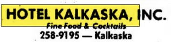 Hotel Kalkaska (Hotel Sieting) - June 1976 Ad (newer photo)